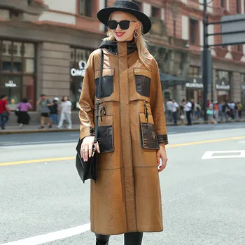 

Real Genuine Leather Jacket Autumn Winter Coat Women Clothes 2019 Korean Vintage Windbreaker Tops Sheepskin Coat ZT4512