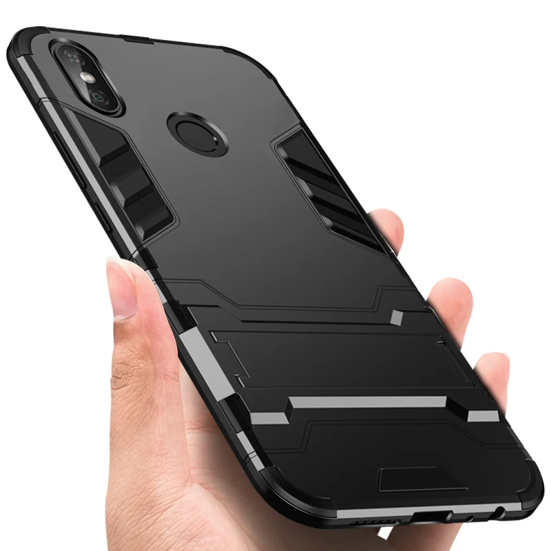 Armor Case for XIAOMI Redmi Note 5 Pro Holder Cases PC+Silicone Hard Anti-knock Shockproof Kickstand Back Cover Shell Stand | Мобильные