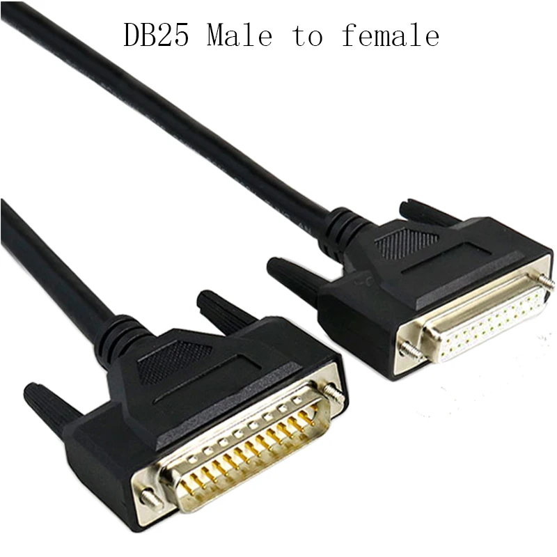 Черный DB25 25 pin кабель со штыревыми соединителями на обоих концах для подключения DB25 женский D-SUB сигнала коммутационная терминал соединительный кабель с разъемом кабеля 50 см 1/1. 5/2/3/5/10m