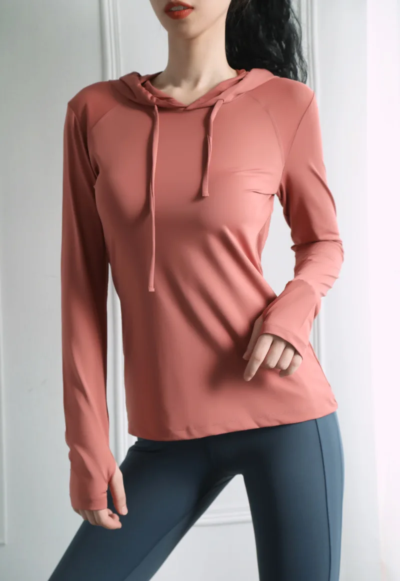 Black Blue Red Women Yoga Top Sports Shirt Hooded Long Sleeve Sport Hoodie Women Windproof Gym Hoodie Sports Tops Fitness Women