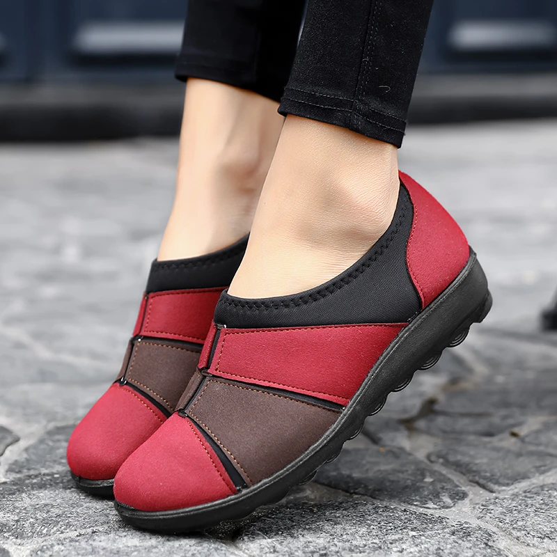 

Women Ladies Breathable Wedge Shoes Non-slip Soft Comfortable Mother's Shoes Big Size Women Loafers Outdoor Sneakers