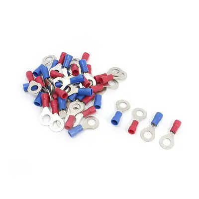 

40Pcs RV2-6/RV1.25-6 Insulated Ring Terminals AWG 16-14 AWG 22-16