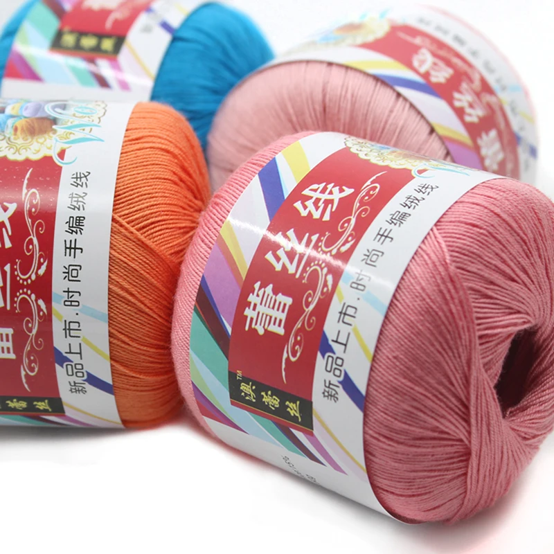 2 шт. 100% хлопковая гребенная пряжа для ручного Вязание тонкой мягкой Органическая