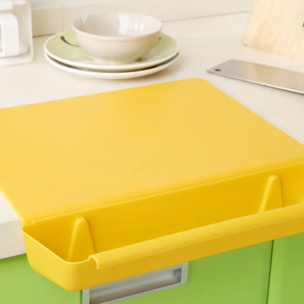 Пластиковая разделочная доска со слотом матовая кухонная разделочная доска инструменты для овощей и мяса кухонные принадлежности разделочная доска - Цвет: Цвет: желтый