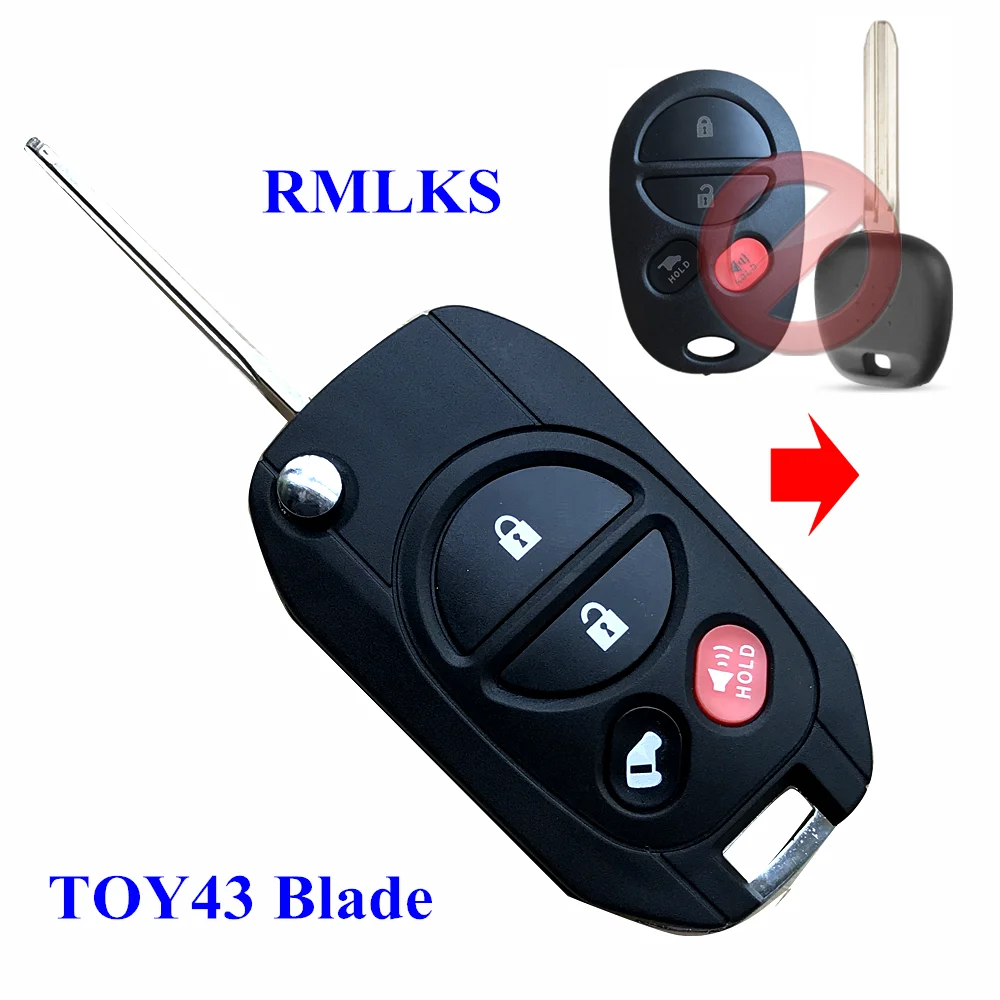 Флип TOY43 с 4 кнопками подходит для Toyota Avalon Solara 2005 2006 2007 2008 модифицированный
