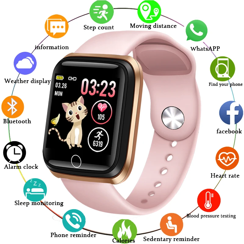  LIGE Smart Watch Women Sports Smart Bracelet IP67 Waterproof Watch Pedometer Heart Rate Monitor LED - 4000215988763