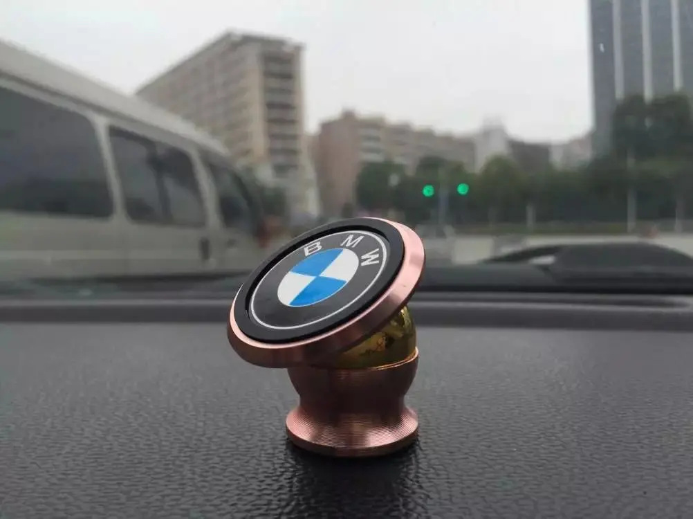 24K металлический логотип для автомобиля Автомобильный крепкий Магнитный Кронштейн для мобильного телефона 360 градусов вращающийся Многофункциональный магнитный держатель для телефона