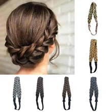 

Bohemian Hair Band Elastic Synthetic Chunky Hair Braid 5 Strands Plaited Braids Hair Styling Headbands Retro Hairdress Headwear