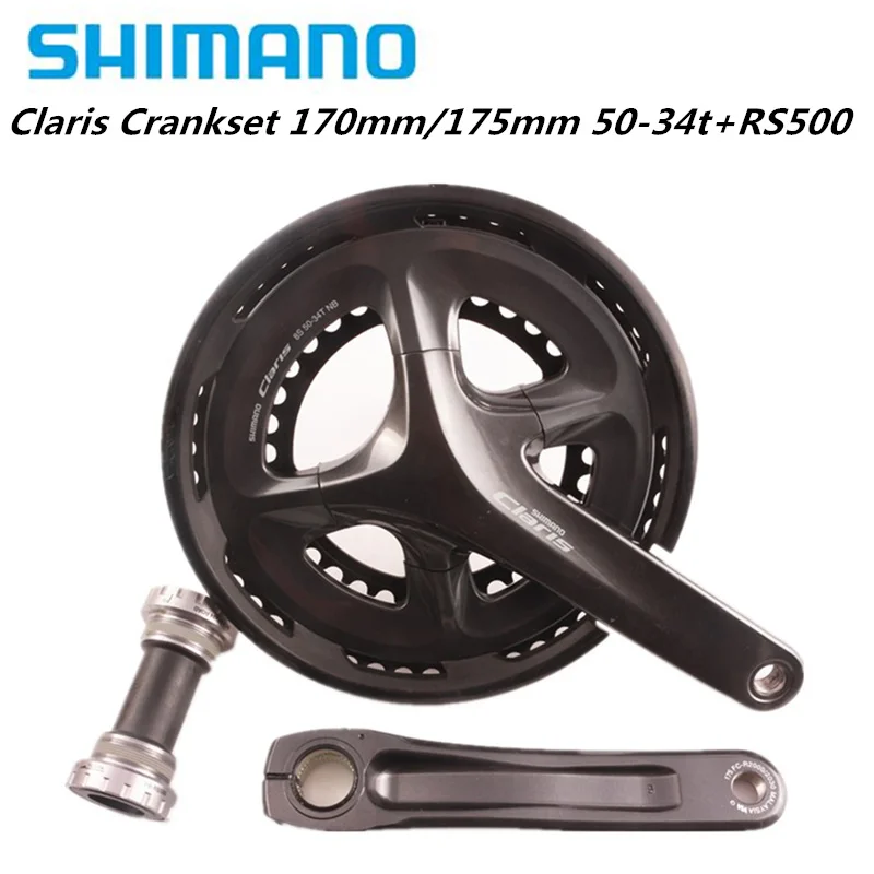 

Shimano Claris R2000 8 Speed Road Bike Bicycle Crankset 170mm 50 34T 175mm 50 34TWith rs500 BB Bottom Bracket Road Pedivela