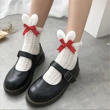 Носки; милые хлопковые универсальные носки с заячьими ушками для девочек-школьников