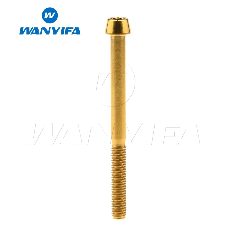 M5x60 Gold Wanyifa Винт С Титановым болтом M5x9 15, 16, 18, 20, 25 30 35, 40 45 50 55 60 мм конической головкой для велосипеда кронштейн руля велосипеда части - Цвет: M5x60 Gold