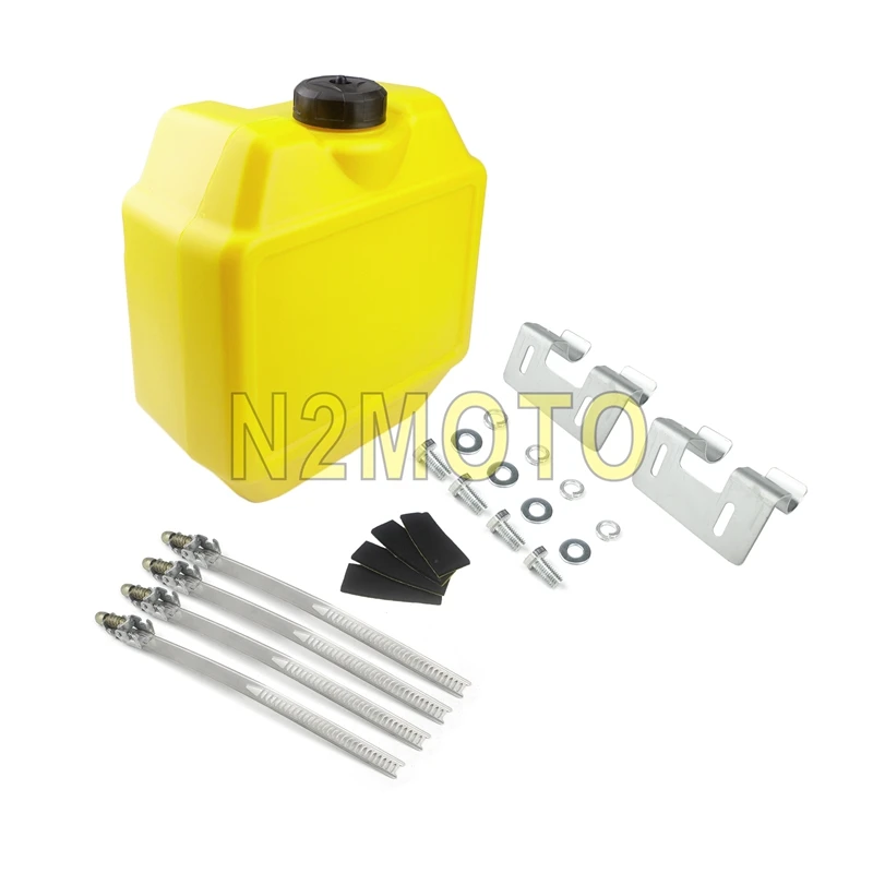 Motocross Dirt Bike Auxiliary Fuel Tanks 1.3 Gallon Off Road Gas Oil Tank for KTM Suzuki Kawasaki Yamaha Ducati Plastic Gas Tank - Цвет: Цвет: желтый