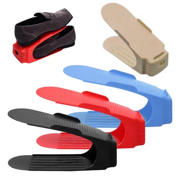 

Hot Magic Double Smart Shoes Organizer Footwear Support Slot Space Saving Cabinet Closet Stand Shoes Storage Rack PP Durable Sho