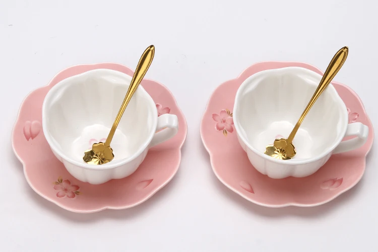 Милая Японская Чашка для девочек, розовая простая однотонная керамическая чашка, Высококачественная ложка Juego De Tazas, японская кофейная многоразовая чайная чашка E6