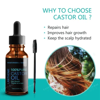 

1PC Eyelashes Hair Essential Oil Castor Oil Hair Care Gently Nourish Damaged Repair Essential Hair Oil
