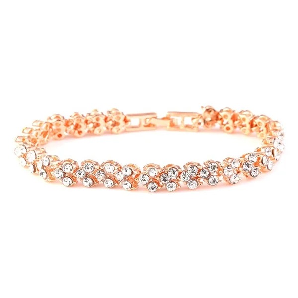 Fashion Crystal Bracelet Gold and Silver Weight Loss Magnetic Therapy Ankle Weight Loss Products Slimming Health Jewelry Rose gold1