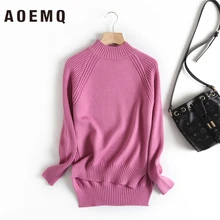 AOEMQ, Модный женский свитер, пуловер, яркие цвета, зимний свитер, водолазка, теплый Рождественский свитер, сюрприз, пренсет, одежда