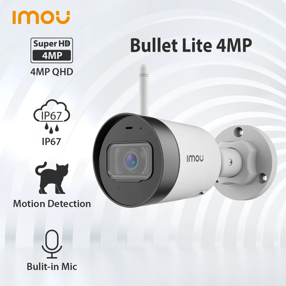 IMOU Bullet Lite 4MP Camera Weatherproof Builtin Microphone Alarm