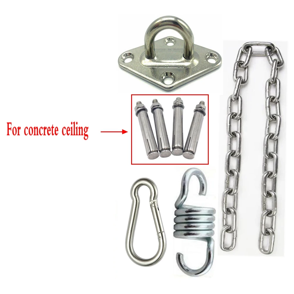 Swing Hanger Kit Stainless Steel Hanging Chair Chain For Sandbag Aerial Yoga Hammock Chair Conneciton Indoor Heavy Duty