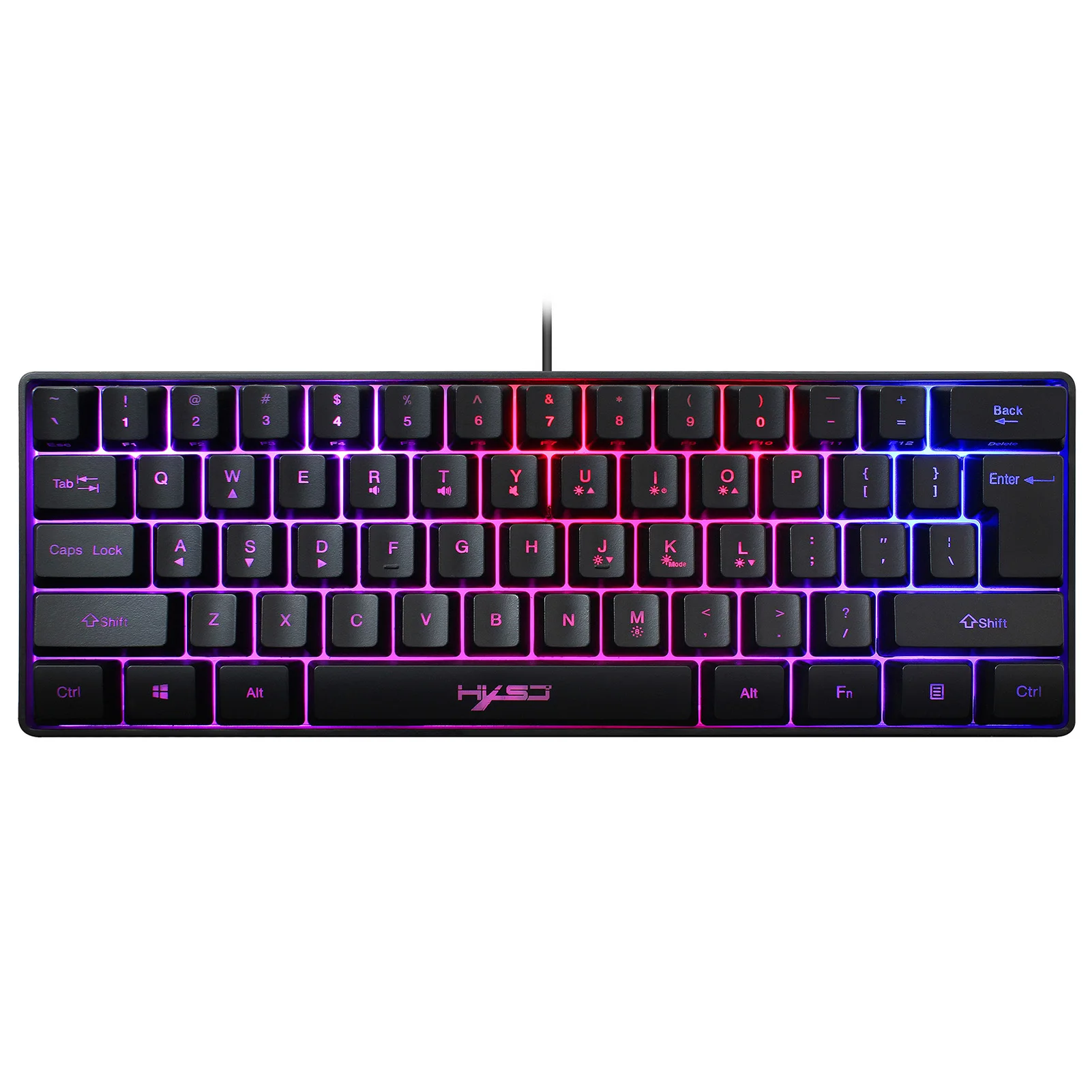 HXSJ V700 Wired Keyboard Wired Gaming Keyboard RGB Streamer 61 key