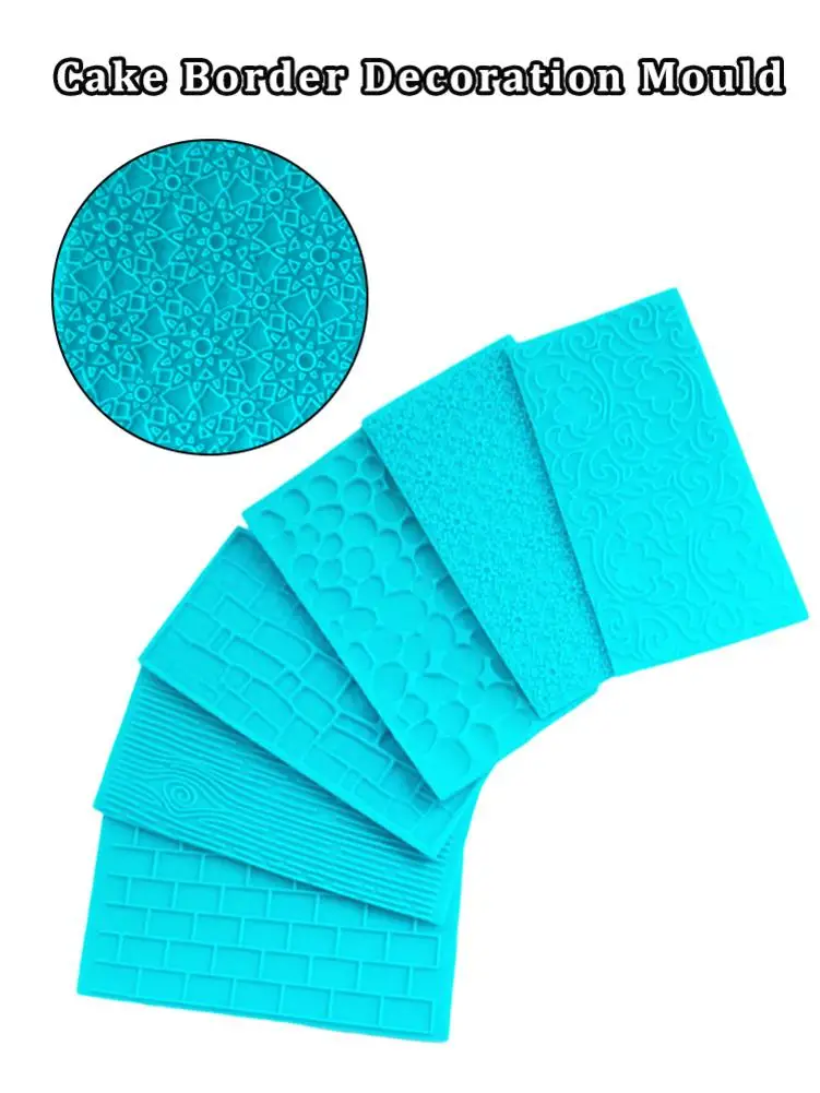 

6PCS/Set Tree Bark Brick Wall Bakeware Tools Silicone Food Grade Texture Kitchen Accessories Cake Decorating Fondant Mold