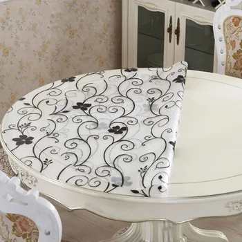 

PVC Tablecloth Tablecloths1.0mm Thick Table Cover Glass Soft Cloth Mats For Tables Home Textile Floral Clear Round Transparent