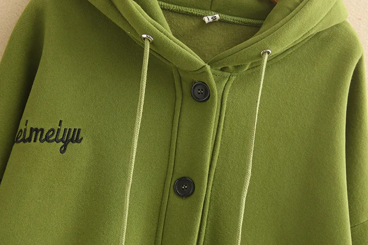 Blvyisla 4XL свободные плотные толстовки студенческие Женские Короткие Стиль Спортивная одежда на пуговицах верхняя одежда пальто большие Топы