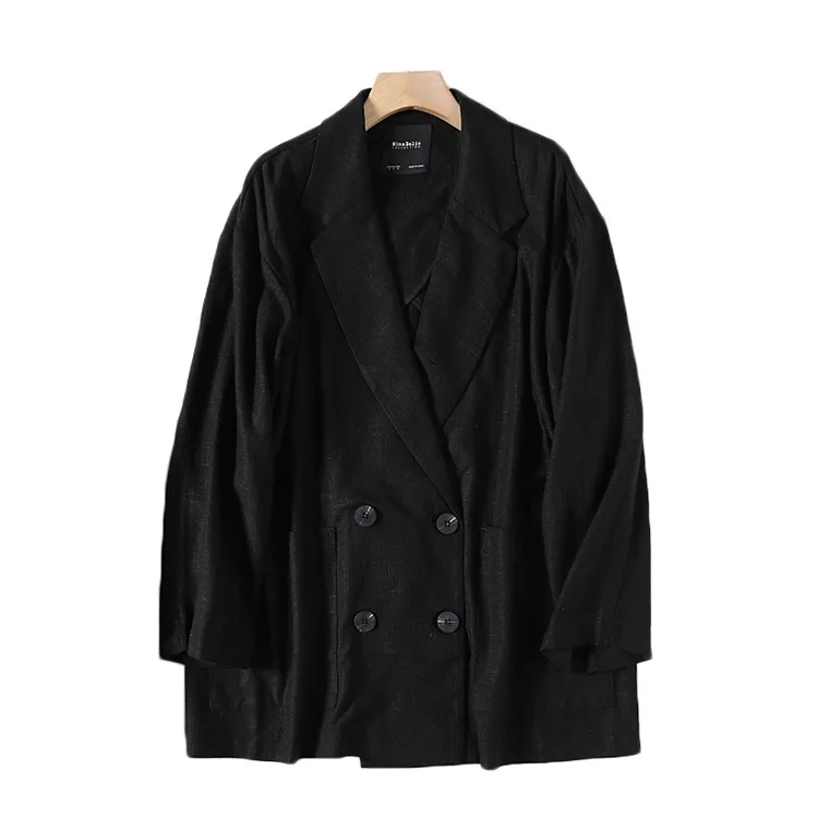 

One's Laziness Japanese Style Profile Retro Loose-Fit Slimming Double Breasted Suit Jacket Entity