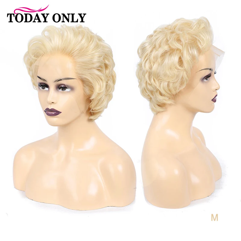 

613 Blonde Lace Front Wig Short Human Hair Wigs For Black Women 13x4 Brazilian Hair Lace Front Wig Remy Loose Wave Pixie Cut Wig