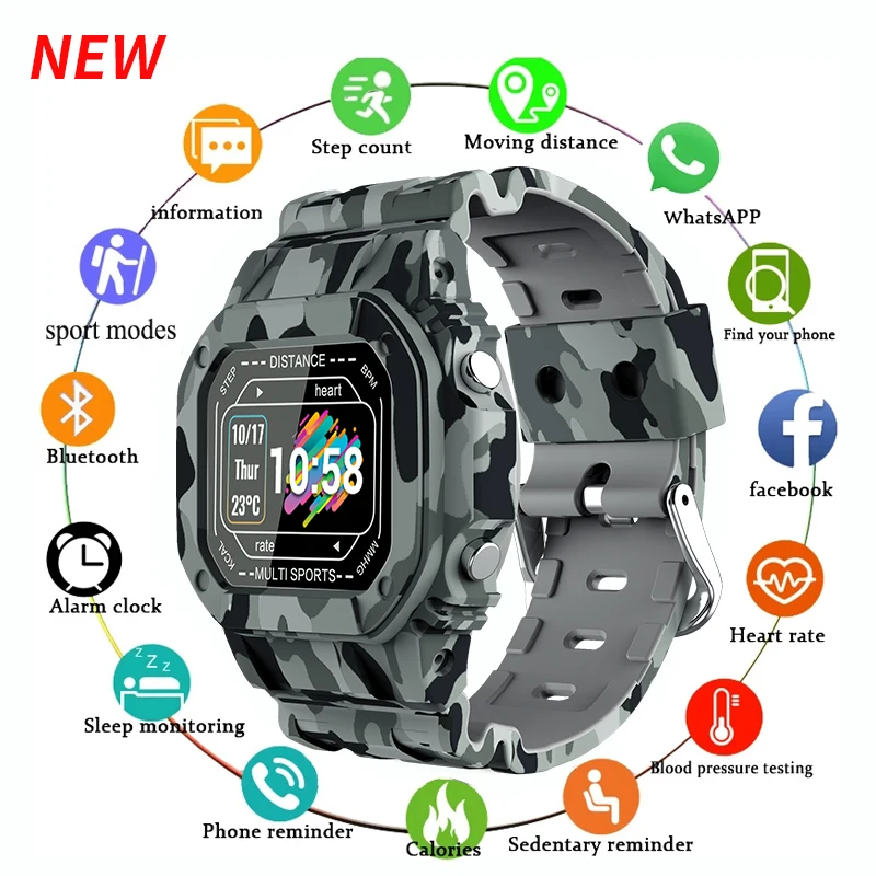 KESHUYOU I2 Smartwatch Men Heart Rate Outdoor Sport Clock Women Kids Gift Fitness Tracker For Android ios Reloj inteligente 2021