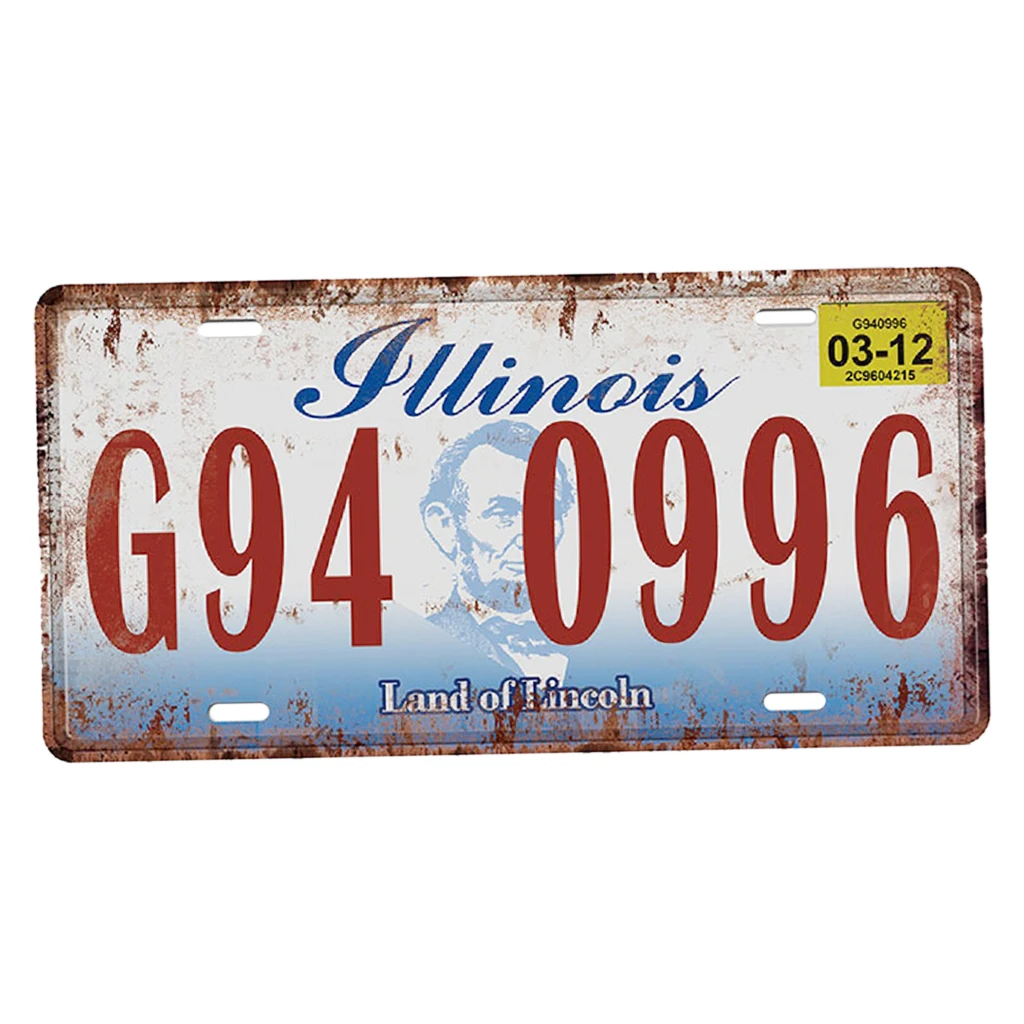 Various Car License Plate Retro Metal Sign Wall Plaque Home Bar Coffee Shop Decor