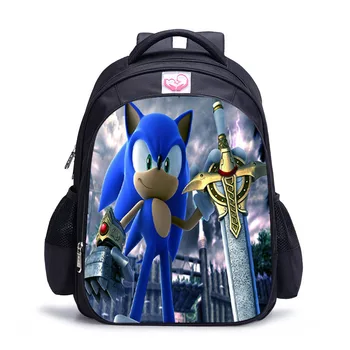 

New 13-16 Inch Mario Bros Sonic Children School Bags Orthopedic Backpack Kids School Boys Girls Mochila Infantil Cartoon Bags