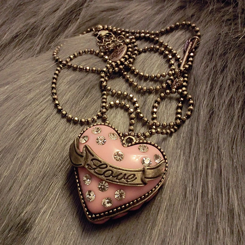 Женское ожерелье с подвеской в виде сердца стиле ретро|girlfriend gift|sweater chainbrand necklace |
