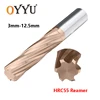 OYYU Carbide Spiral Flutes Reamer H7 3mm to 12.5mm Straight Shanks Machine Coated Tungsten Steel Reamers 1pcs 1