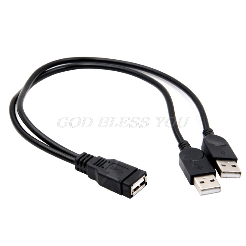 USB 2.0 A Male to Female 2 Double Dual Power Supply Splitter Extension Cable HUB Charge For Hard Disks Printers | Электроника