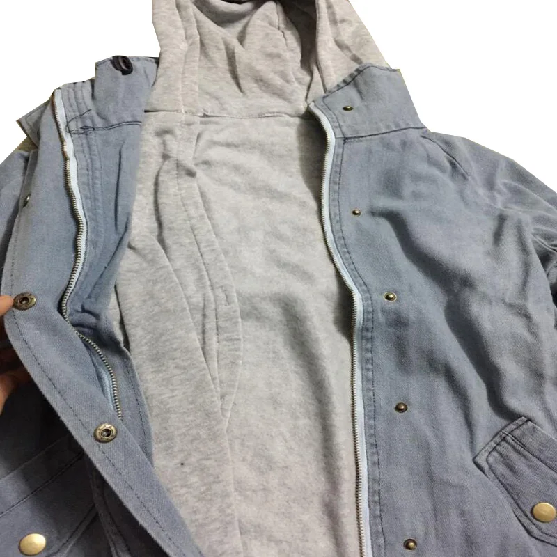 Женская джинсовая куртка, пальто Veste Femme, двухсекционная куртка, весенне-осенняя куртка-бомбер с капюшоном, плюс размер, женский джинсовый жакет, пальто для беременных