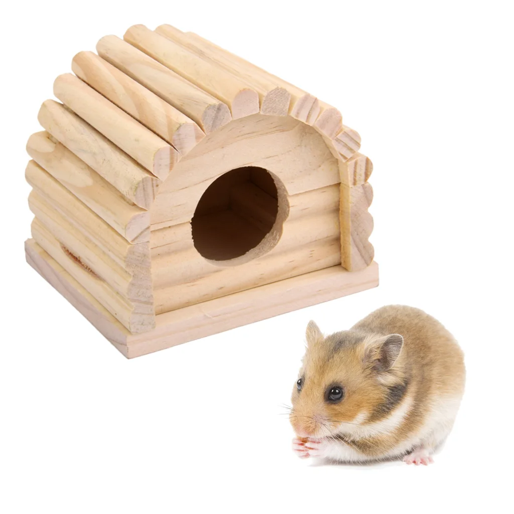 Natural Wooden Hamster House Dome Toys Detachable Hamster Mouse Gerbil Favors