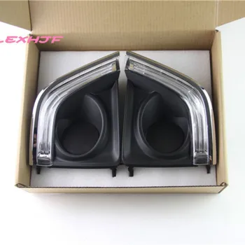 

July King Light Guide LED Daytime Running Lights with Fog Lamp Cover Case for Toyota Corolla 2014-2017 EU, LED Front Bumper DRL