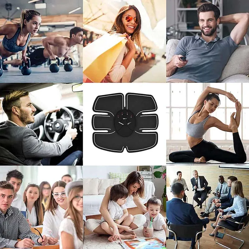 Abs Trainer EMS Abdominal Muscle Stimulator Hip Trainer Set For Body Leg Arm Belly Weight Loss Home Gym Office Fitness Equipment