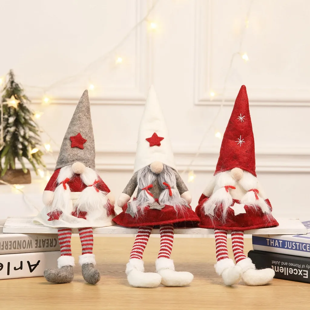 Счастливого Рождества Длинные ножки без лица Шведский Сант гном плюшевая кукла