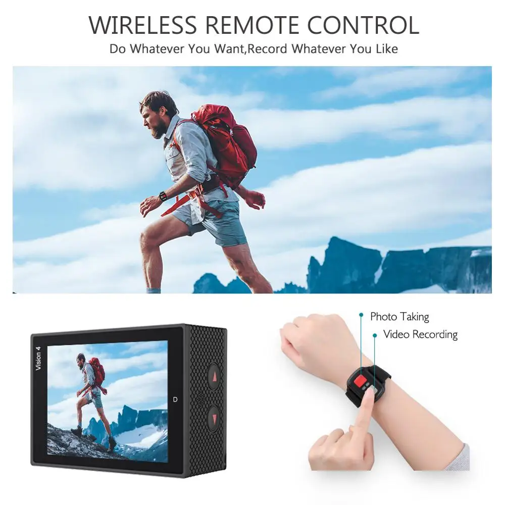 AKASO 4 K/30fps Экшн камера с защитой от тряски EIS 16 МП подводная WiFi Спортивная Поддержка