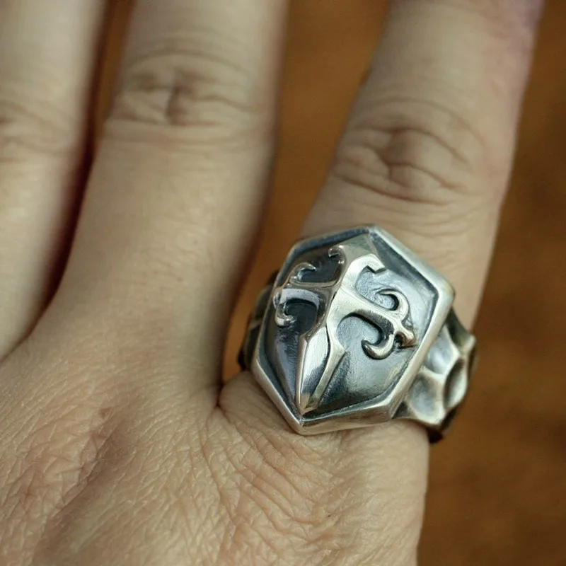 Мужская Панк ретро крест щит кольцо готическое кольцо тамплиера рыцарь кольцо из нержавеющей стали Индивидуальные ювелирные изделия для мужчин