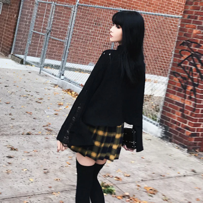 Женская мода опрятный стиль клетчатые юбки HarajukuCute юбка высокая талия плиссированные короткие юбки