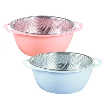 

304 Stainless Steel Drain Basket Fruits Vegetables Washing Drain Basin Home Kitchen Sink Set For Kitchen Cleaning And Storage