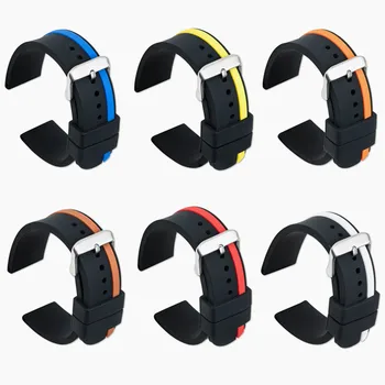 

20mm 22mm 24mm 26mm Silicone Watchband Rubber Diving Waterproof Soft Replacement Bracelet Band men Strap Watch Accessories