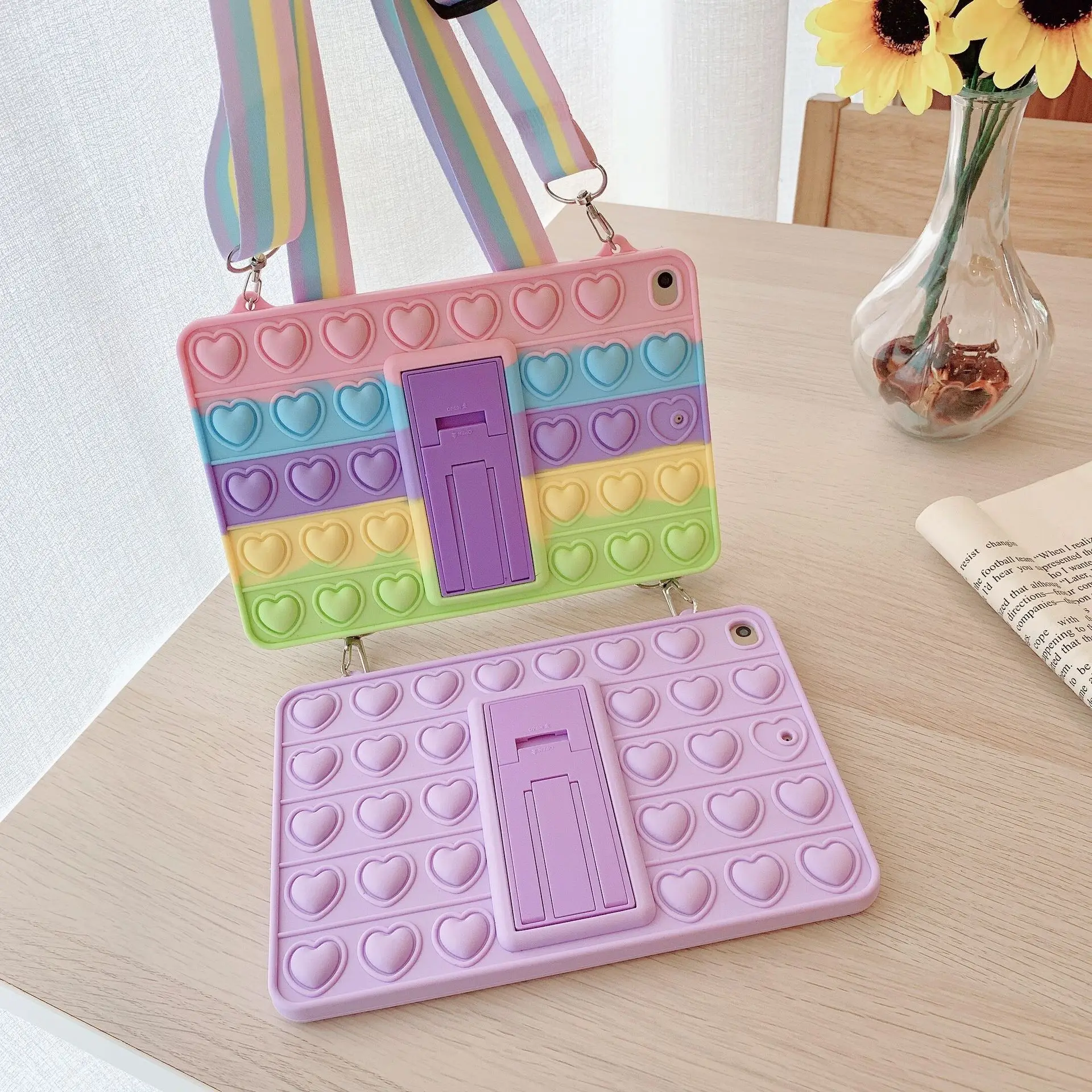 Rainbow Love Applicable iPad Tablet Computer Protective Case Decompression Purple Mini | Компьютеры и офис