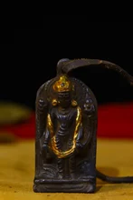 

Home Decor 2"Tibet temple Old Bronze outline in gold Green Tara Amulet Pendant amulet Town House Exorcism Ward off evil spirits