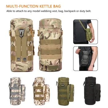 

Climbing Camping Hiking Bags Outdoors Water Bottle Pouch Tactical Gear Kettle Waist Shoulder Bag for Army Fans