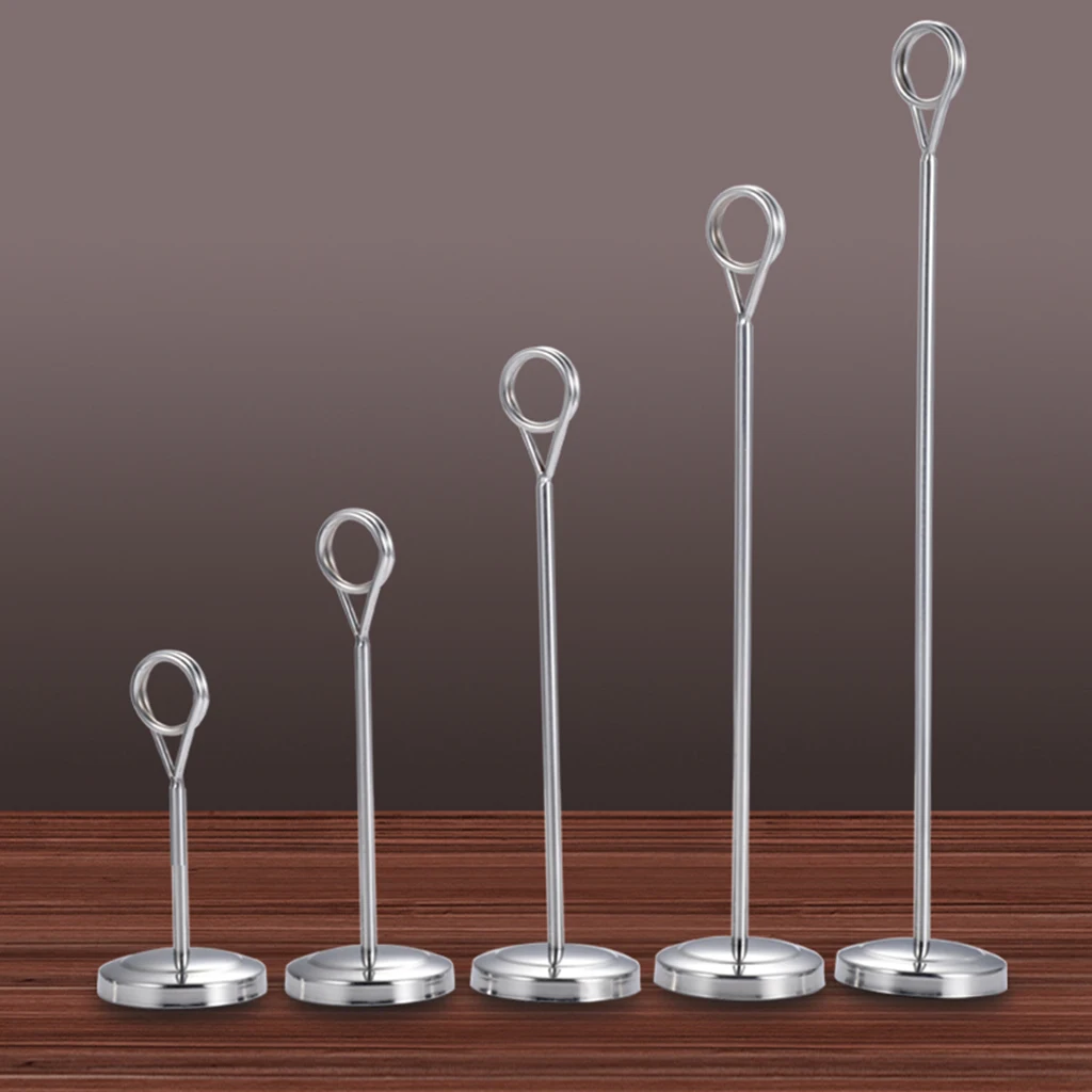 Stainless Dining Table Meal Card Holder Hotel Number Clip Business Card Clip Restaurant Menu Holders for Party Wedding Events