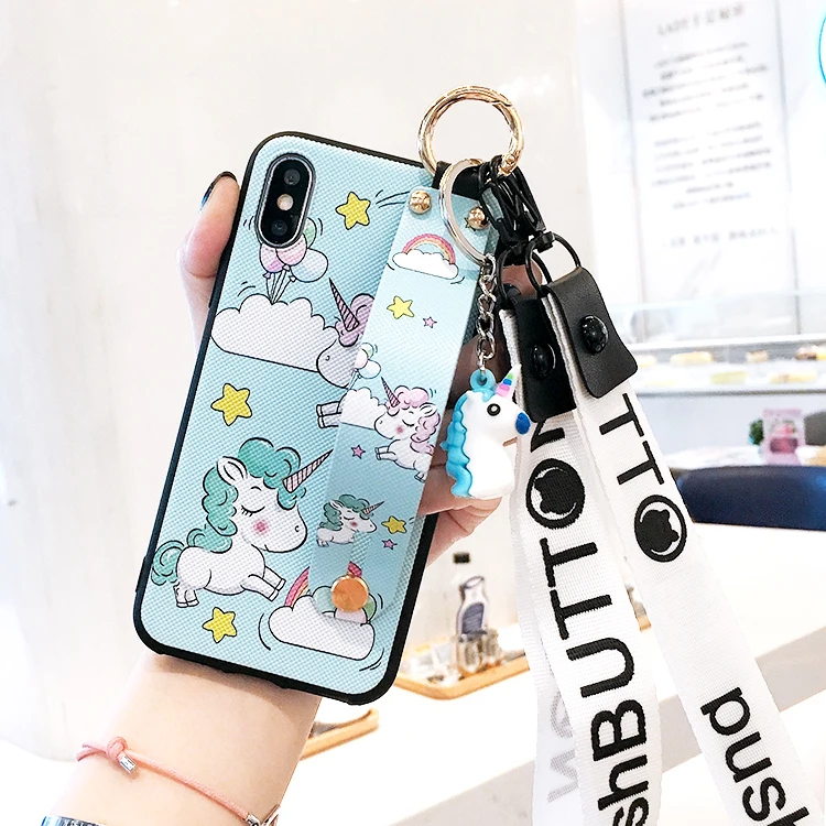 As shown in Oneplus 7 pro ремешок на запястье Мягкий ТПУ чехол для телефона для Oneplus 3 3T 1+ 5 5T One plus6 6T 1+ 7 милый авокадо держатель Чехол+ игрушка+ ремни - Цвет: As shown in